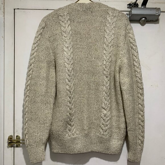 HANDMADE BY ALICE WOOL KNIT PATTERN CARDIGAN SWEATERS SIZE L - Picture 3 of 10